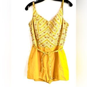 Yellow Floral Women Swim Coverup